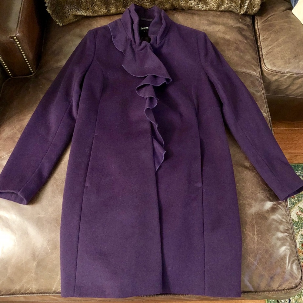 DKNY WOOL JACKET IN BEAUTIFUL EGGPLANT COLOR